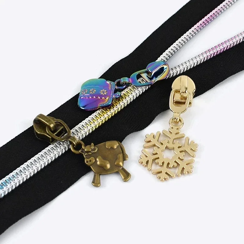 5# Zipper Slider for Nylon Zips Bag Purse Zippers Puller Zip Repair Kits Garment Ziper Sliders Head Replacement Accessories 5Pcs zipper repair kit