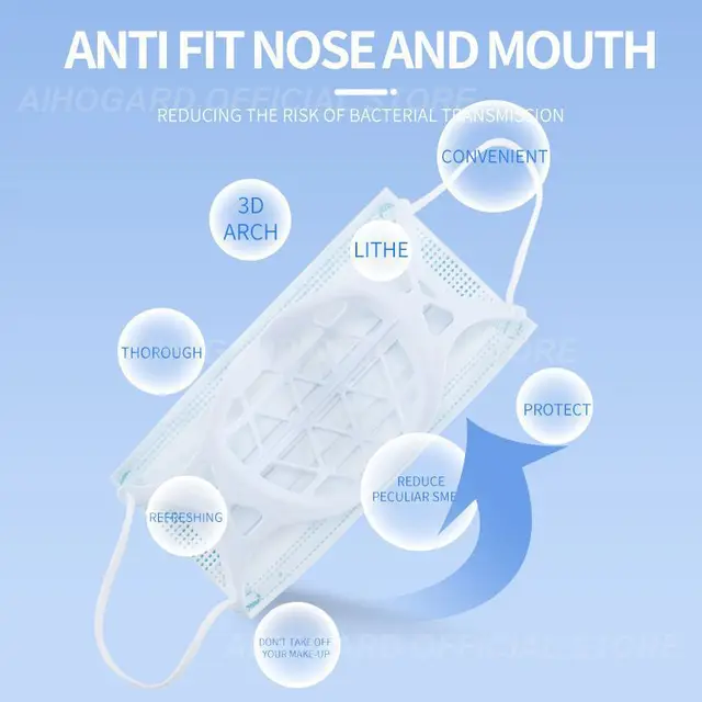 1Dc 3D -S Arcmaszk Tartó Külön Orr Száj Támogatása Légzés Asszisztens Belső Párna Szilikon Maszk Lélegző - Image 3