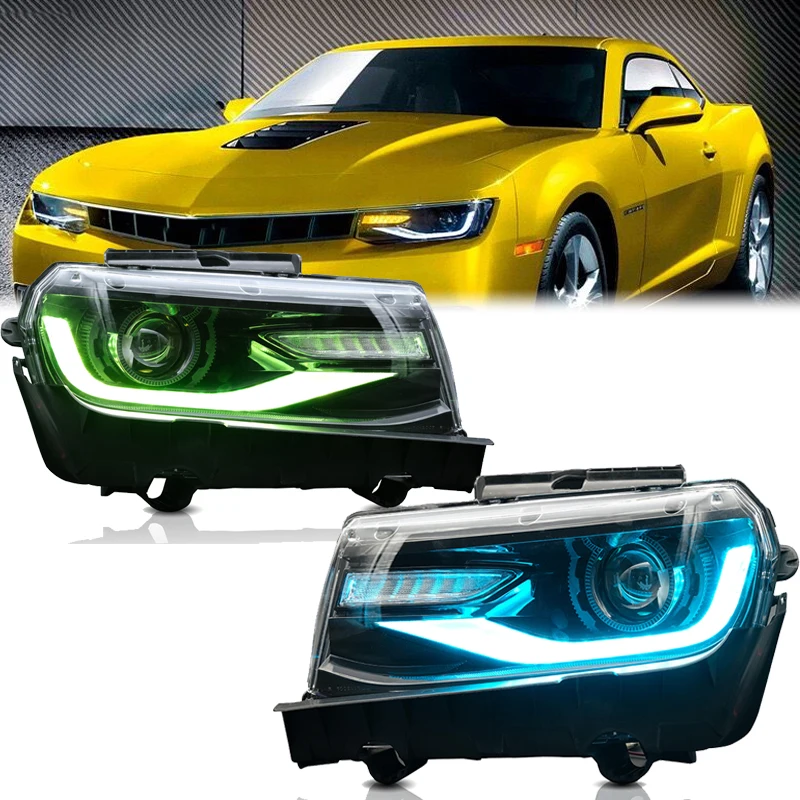 

Фары головного света для Chevrolet Camaro 2014 2015 RGB передняя фара 5-го поколения фары головного света