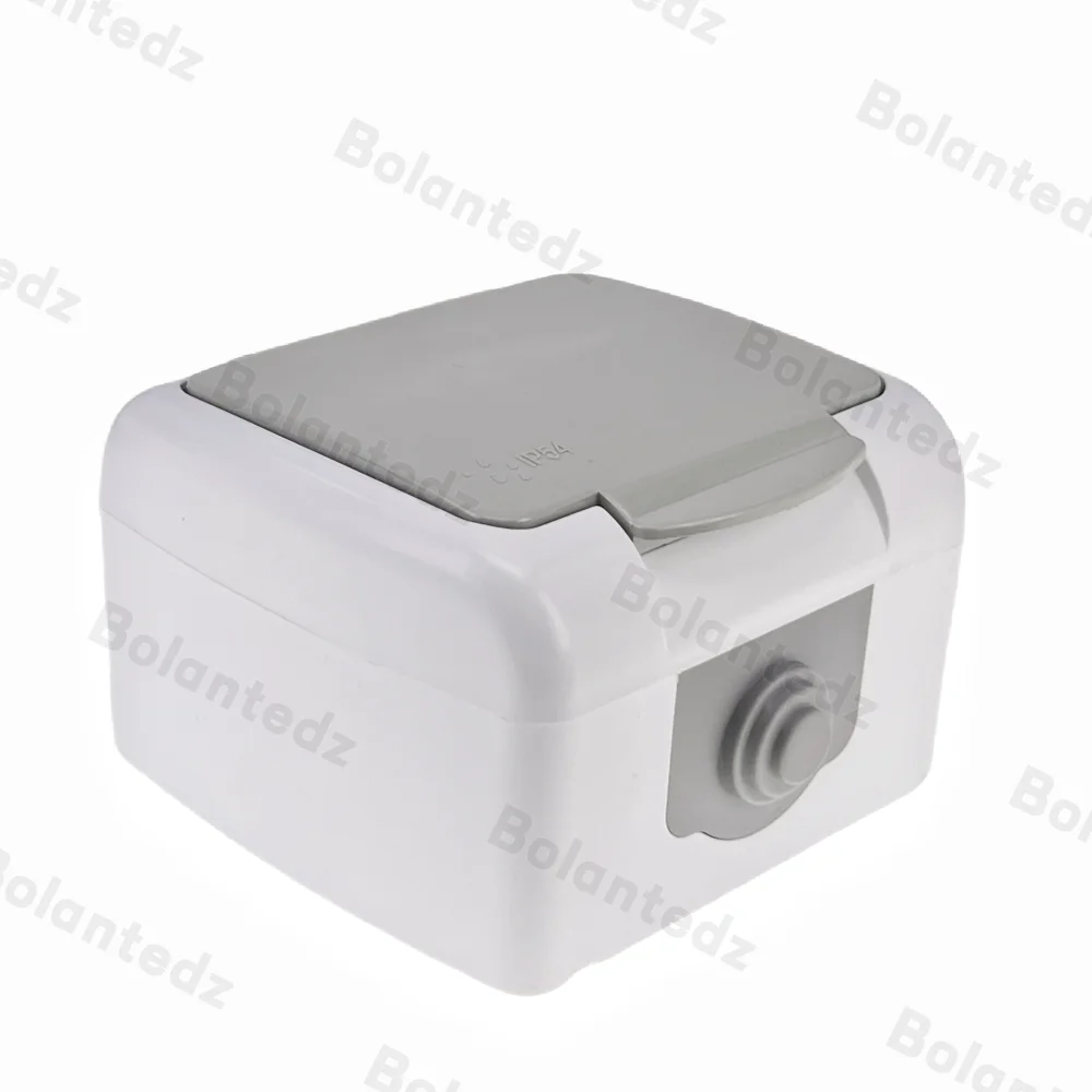 16A Surface-Mounted Single-Unit Wall Panel European Standard Two-Hole Socket Cover Waterproof And Splash-Proof