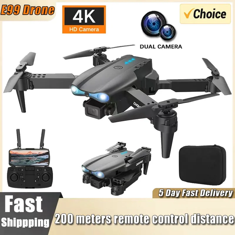 E99 Pro 전문 광각 RC 드론, HD 4K 카메라 모드, 접이식 헬리콥터 항공기 쿼드콥터 드론, 어린이 선물 장난감