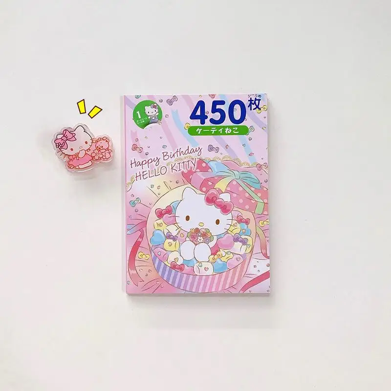 450Pcs Sanrio Kuromi Hello Kitty Sticker Book Melody Goo Card Cartoon  Kawaii Sticker Hand Account Decoration For Girls Gift - AliExpress