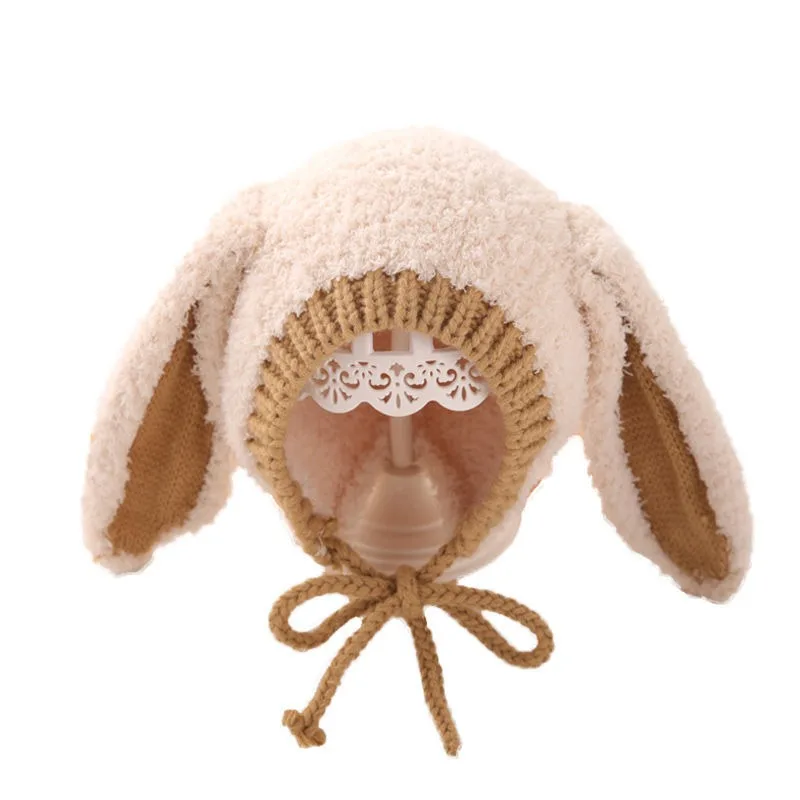 Winter Plush Baby Bunny Hat Thick Warm Infant Ear Protection Cap Headgear Cute Rabbit Kids Beanie 0-3Y Boy Girl Kids Bonnet