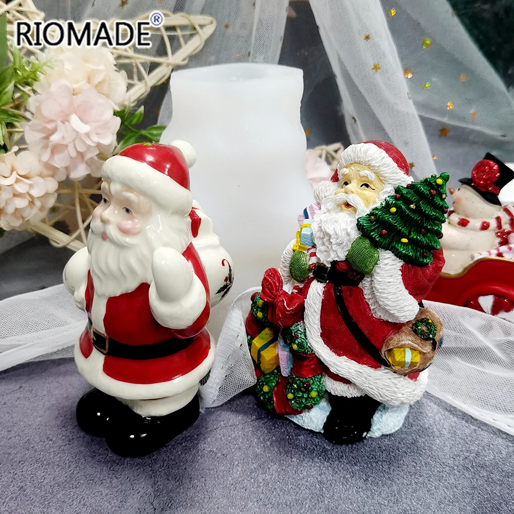 Neue 3D Weihnachts mann Kerzen form Weihnachts dekor Ornamente Silikon form diy Handwerk Aroma therapie Gips Harz Tone Herstellung Werkzeuge – Detail 6