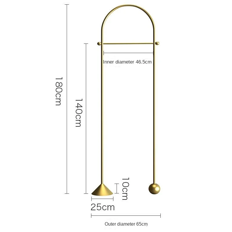 

ZL Coat Rack Nordic Hanger Floor Bedroom Brass Clothes Rack
