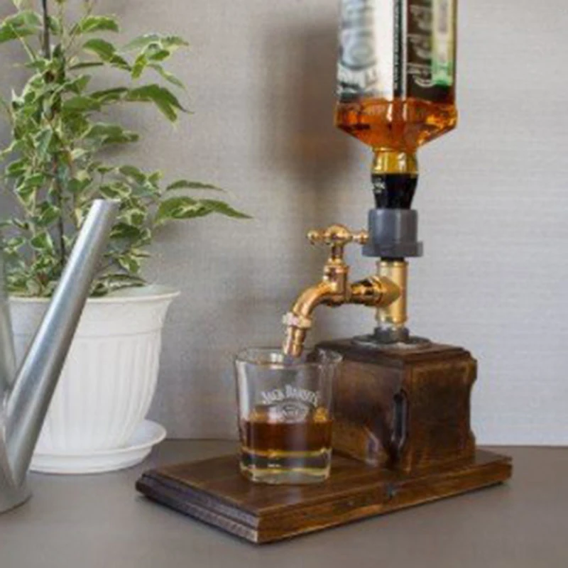 Whiskey Wood Dispenser Faucet Shaped Decanter Party Dinners Bars Beverage  Stations Beer Pot Bar Accessories Father's Day Gift 