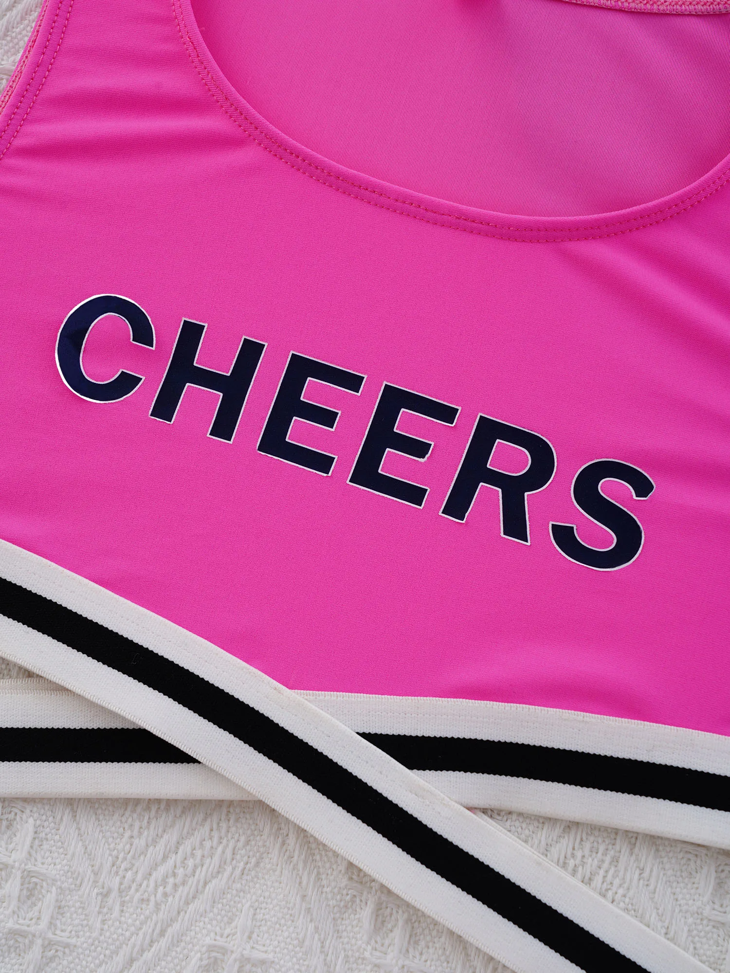 Children Girls Cheer Dance Costume Cheerleading Uniform CHEERS Print Crisscross Sash Vest with Pleated Skirt and Pompoms Sets