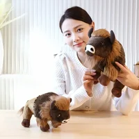 Creative Small Simulated Bison Doll Children's Rag Doll Activity Small Gift Plush Toy Calf Buffalo Yak Doll Chair Cushion 2