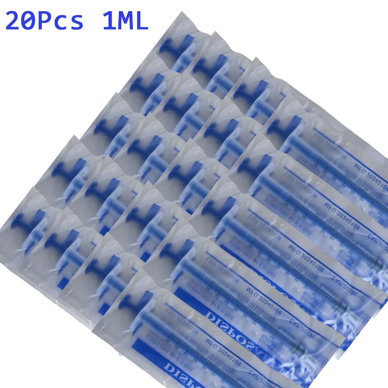 

20Pcs/Set 1ML With OPP Disposable Sampler Plastic Without Needle Nutrient Syringe Hydroponic Pet Sterile Feeder Glue Syringes