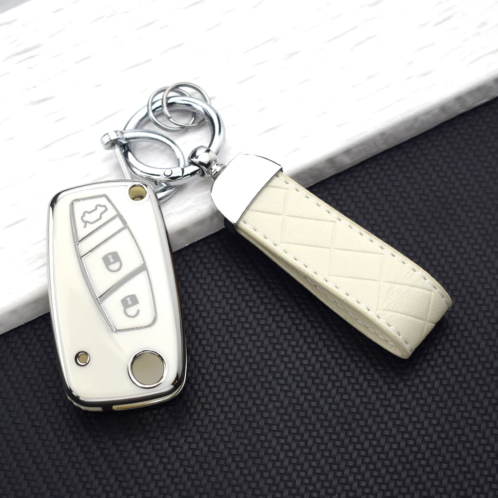 Premium Flip TPU Car Key Fob Case Cover - Full Protection Key Holder and Keychain Accessory
