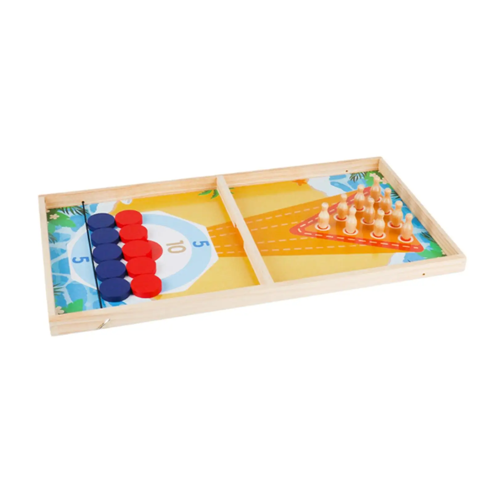 Fast Puck Game Wooden Hockey Game Portable Board Game Desktop Table Game for Kids Adults Teens Party Boys Girls Friends 2