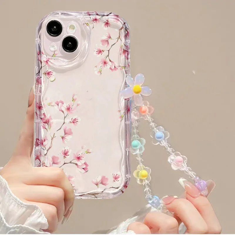 Pink Peony Flower Bracelet Phone Case Cover
