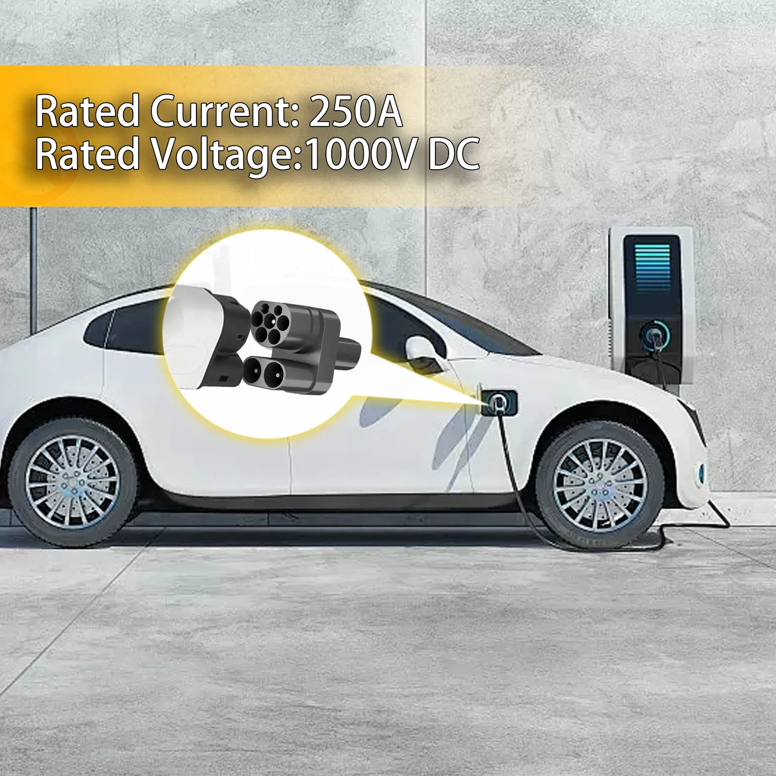 CCS2 to NACS EV Charger Adapter Compatible With Tesla Model 3/X/Y 250kW Max Fit For Tesla CCS2 Adapter For