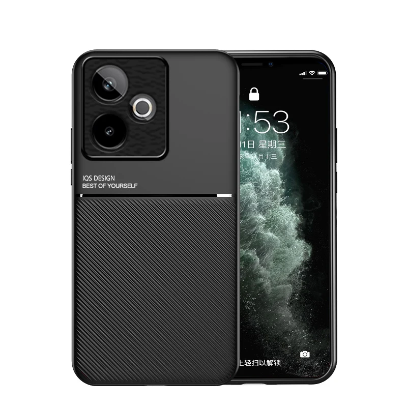 Minimalist Business Style PU Leather + TPU Non-Slip Texture Protective Back Cover