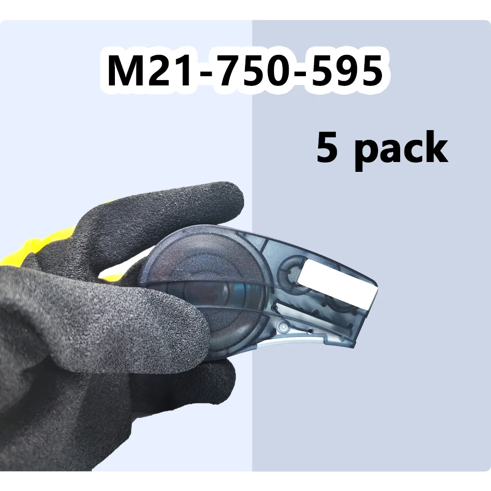 5PK виниловая этикетка, лента, цвет черный на белом, совместима с Brady M21-750-595, BMP21,IDPAL,LABPAL, принтер BMP21-PLUS