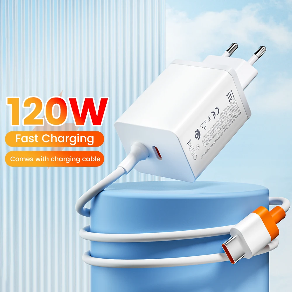 

Сетевое зарядное устройство Elough с кабелем типа C, 120 Вт