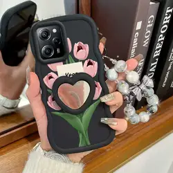 3 - Piece Set: Stay Happy Phone Case with Lanyard and Stand - Poco X5 (Black)
