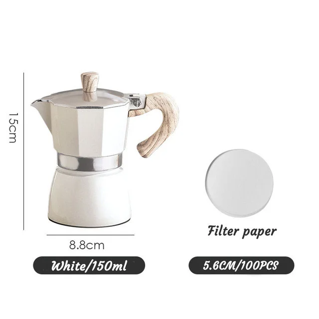 Cafetera para estufa, 3 tazas, 150 ml, cafetera de aluminio, fácil de  operar, estilo italiano clásic Spptty cocina