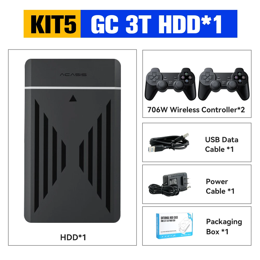 レトロゲームコンソールgc3t,3Dゲーム,hddプレーヤー,レトロ