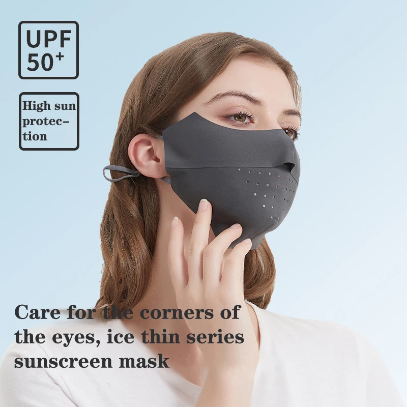 Masque facial de protection solaire anti-UV unisexe, bandana respirant réglable pour le cyclisme, la chasse et la course à pied, écharpe de sport