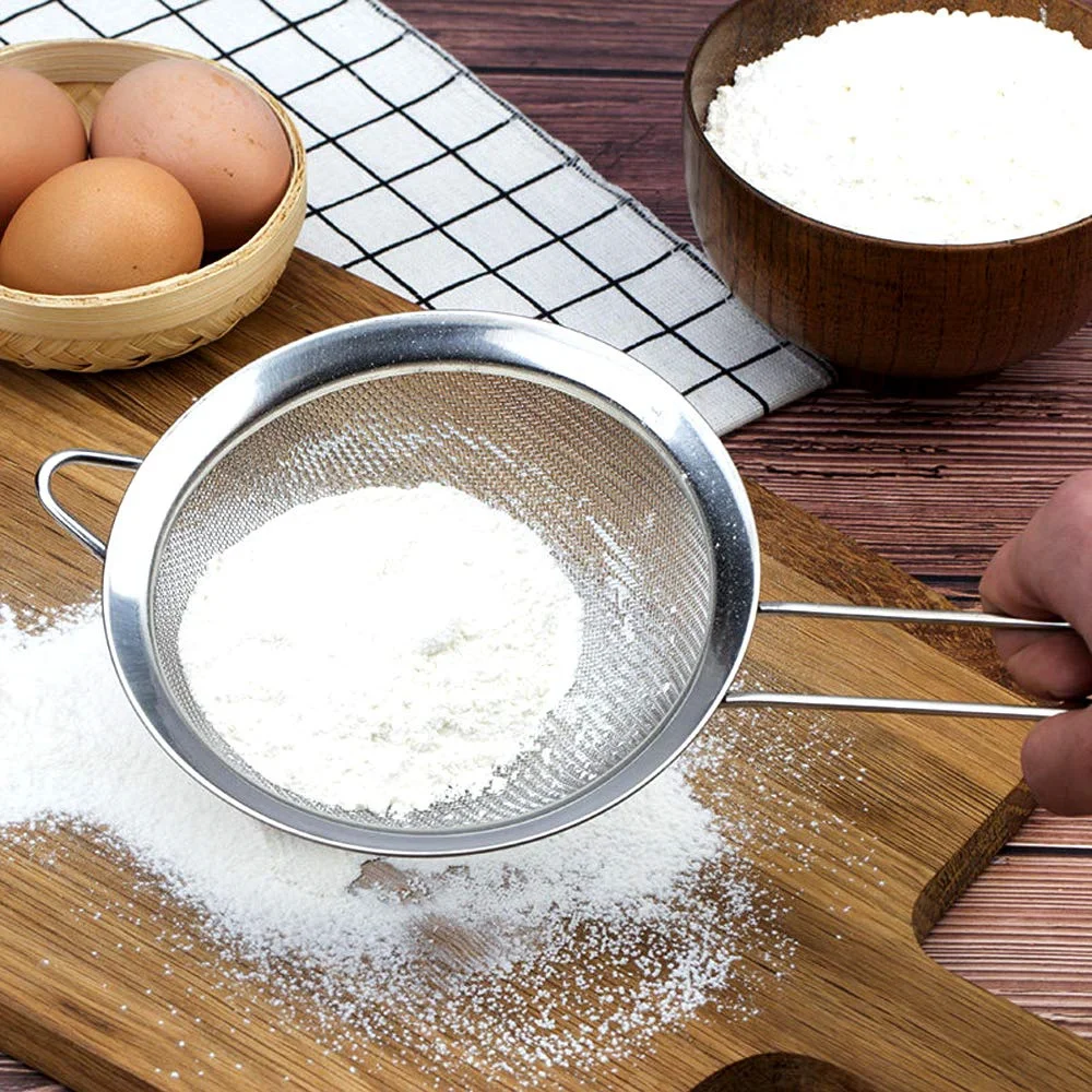 3pcs Fine Mesh Strainers Set Stainless Steel Multipurpose Flour Sieve  Sifter With Handle Perfect For tea Flour Egg Kitchen Tool 3