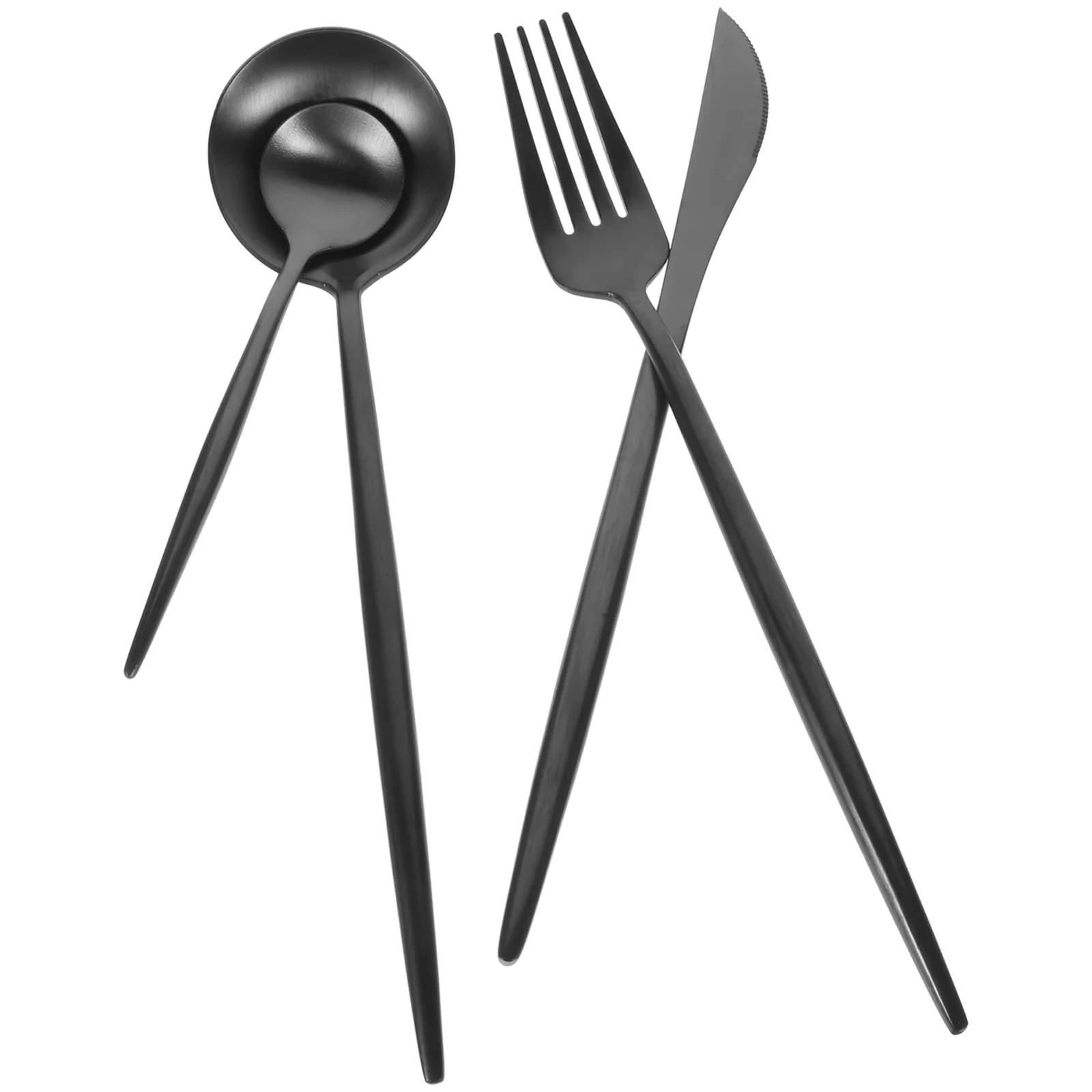 

1 Set Kitchen Tableware Kit Stainless Steel Spoon Fork Reusable Metal Cutlery for Restaurant