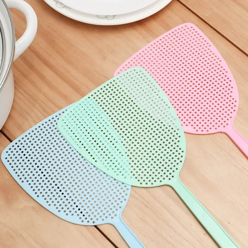 3Pcs Durable Hollow Household Long Handle Plastic Fly Trap Mosquito Swatter Fly Killer Hand Manual Flapper Pest Control fly swatter