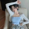 Rimocy 2024 Sun Protection Cardigan for Women Summer Thin Single Button Knitted Coat Female Sexy See Through Ice Silk Crop Tops 3