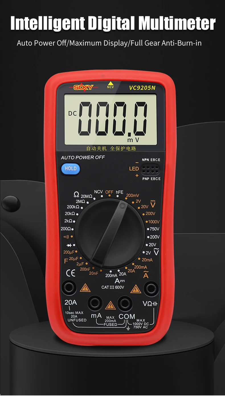 atual, medidor de teste elétrico, profissional, analógico, 2000 contagens