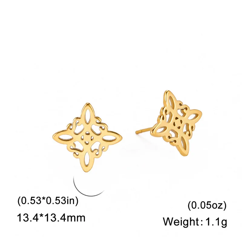 Edelstahl-Hexenknoten-Ohrstecker für Damen und Mädchen, modisch, minimalistisch, keltischer Knoten, Hexerei, Amulett, Ohrringe, Schmuck, Geschenke – Detail 26
