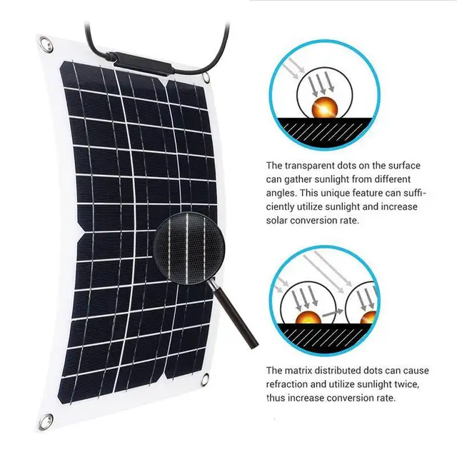 500W Flexible Solar Panel 12V Battery Charger Dual USB With 10A-60A Controller Solar Cells Power Bank for Outdoor Camping Trip 3