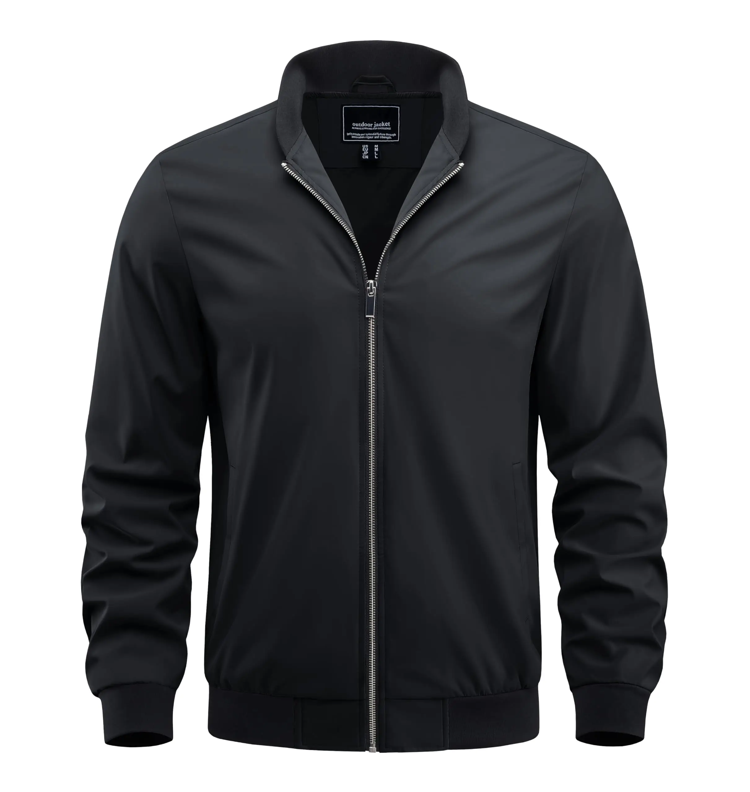 Herren Casual Leichte Bomberjacken Wasserdichte Jacke Outdoor Basketball Jacken Mäntel Mit Tasche Windbreaker – Detail 13