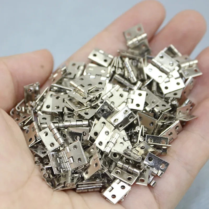 50Pcs 0.26 Inch Door Hinges Flat Hinge 4 Holes Small Hinge 8*10 Small Copper (with Nails) Stainless Steel Door Hinges Furniture Hinge Cabinet Door Hinges Cabinet Hinges Brass Hinges Wooden Box Hinge