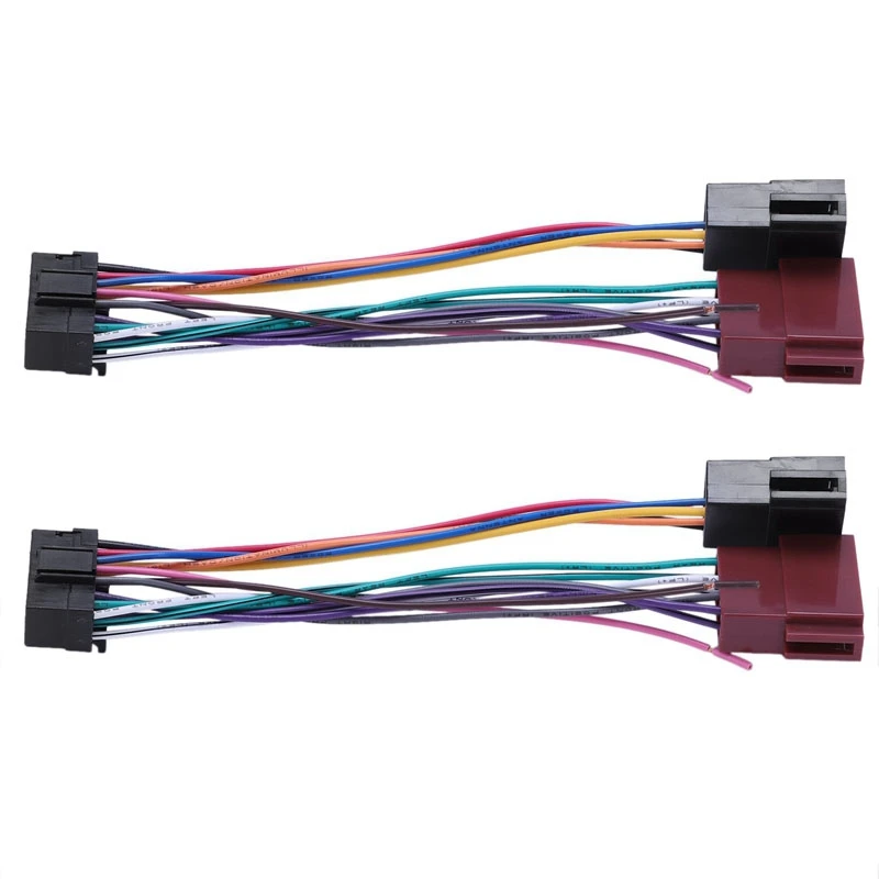 Car Stereo Radio Harness 2X 16Pin For Sony Radio Play Plug Auto Adapter Harness Connector Sksy16-21 + Iso