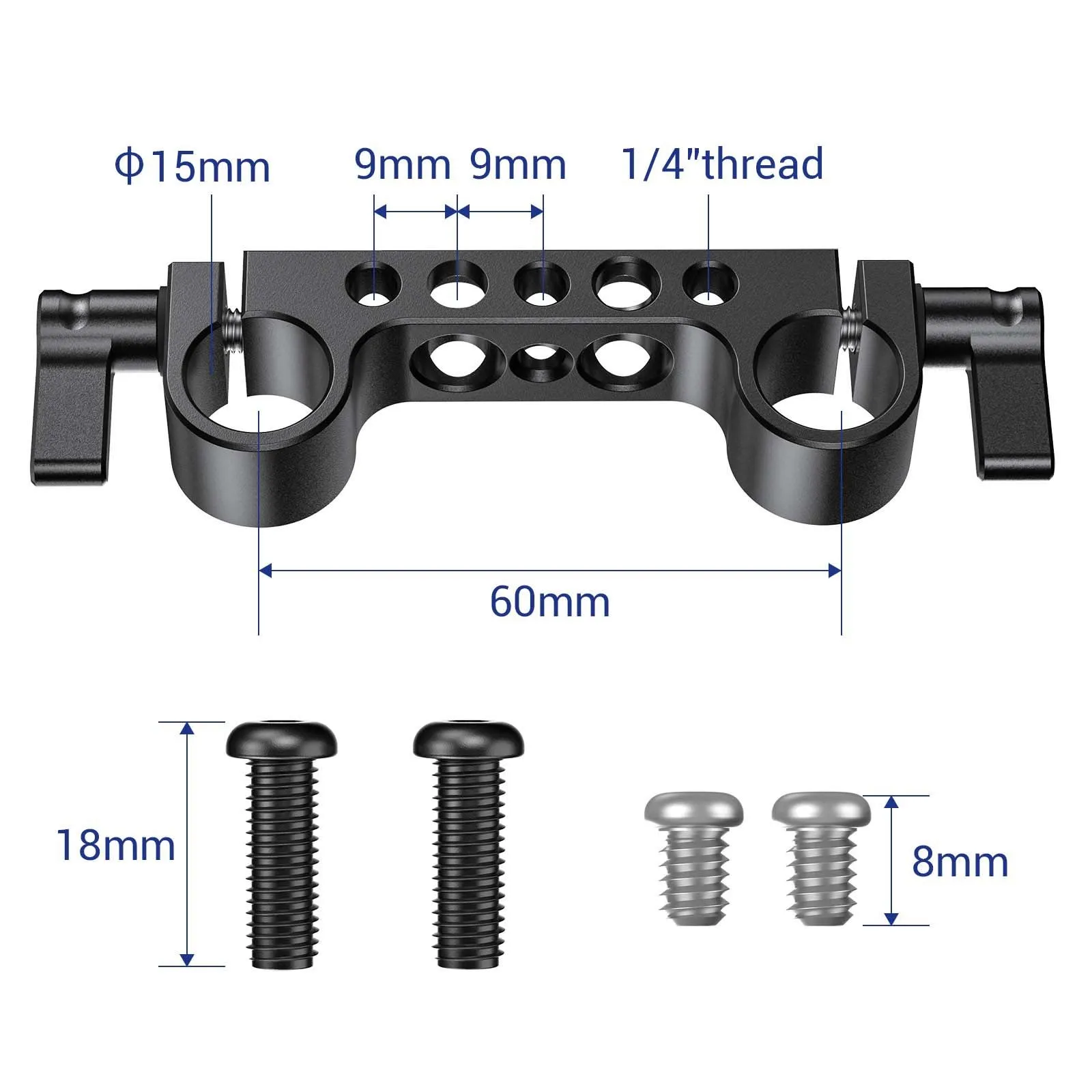 2PCS Lightweight Dual 15mm LWS Rod Clamp Railblock For Camera 15mm Rail Support System For Follow Focus 2061 camera accessories