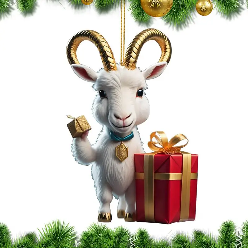 

Goat Ornaments Christmas Christmas Decorations Animals Family Flat Tree Ornaments Cartoon Pendant For Party Favors Holiday