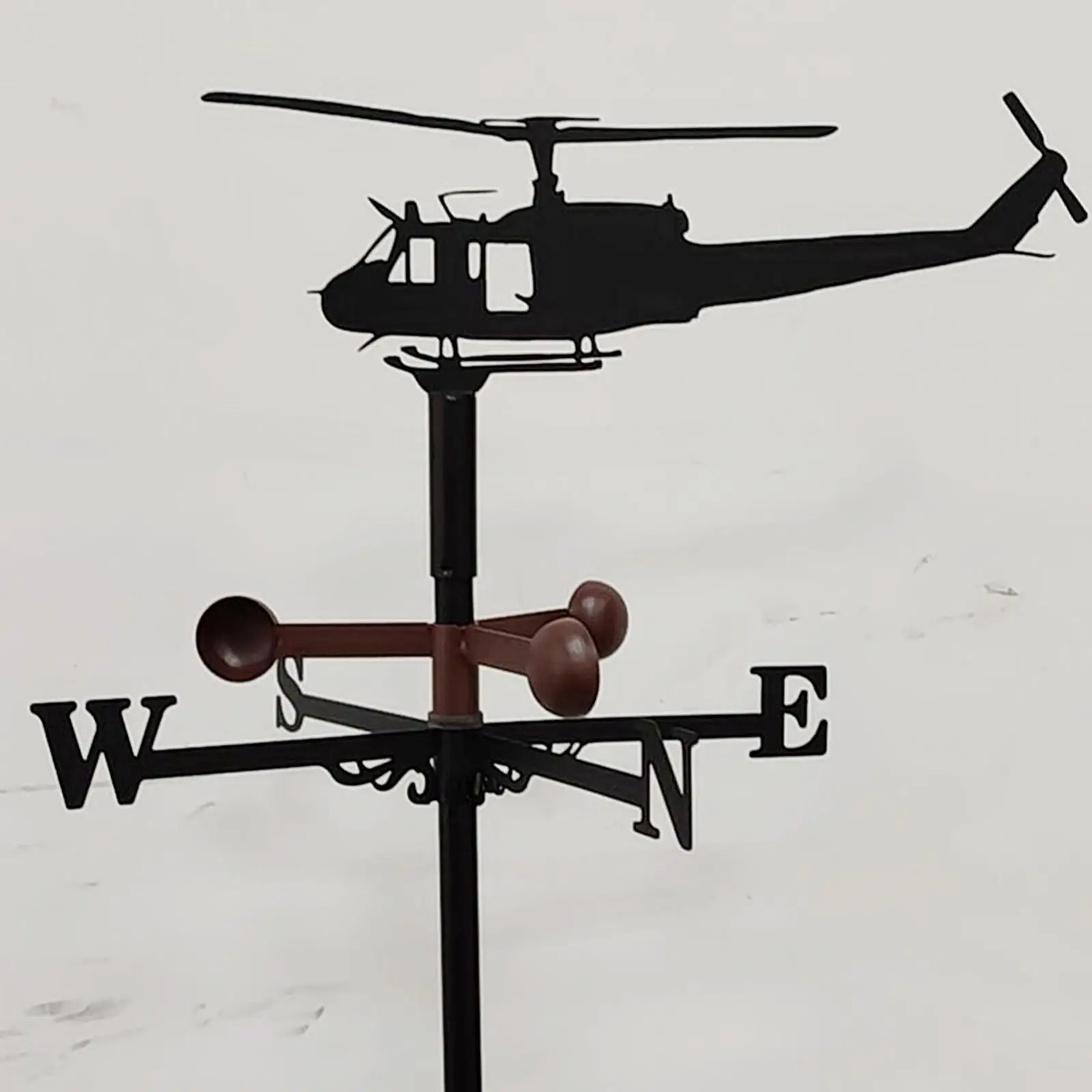 Farmhouse Helicopter Weather Vane Roof Mount, Wind Direction Indicator Kit Outdoor Bracket Weather Vane for Garden Yard Lawn