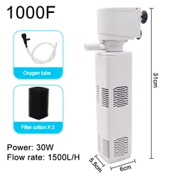 Silent Submersible Aquarium Water Pump & Oxygen Aerator (1000F)