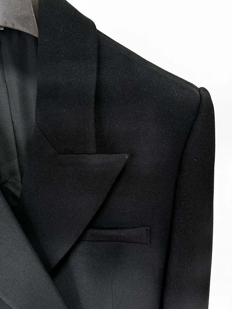 سترة مزدوجة الصدر مزينة بالزهور للنساء ، جاكيت شار...