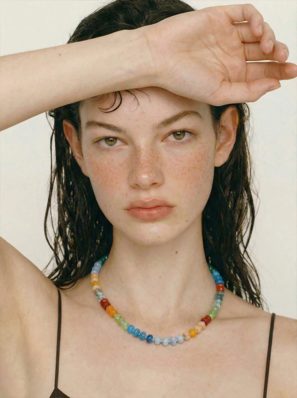 Yhpup Halskette aus Edelstahl mit Natursteinperlen für Damen, wasserdicht, exquisite handgefertigte Schmuckgeschenke – Detail 4