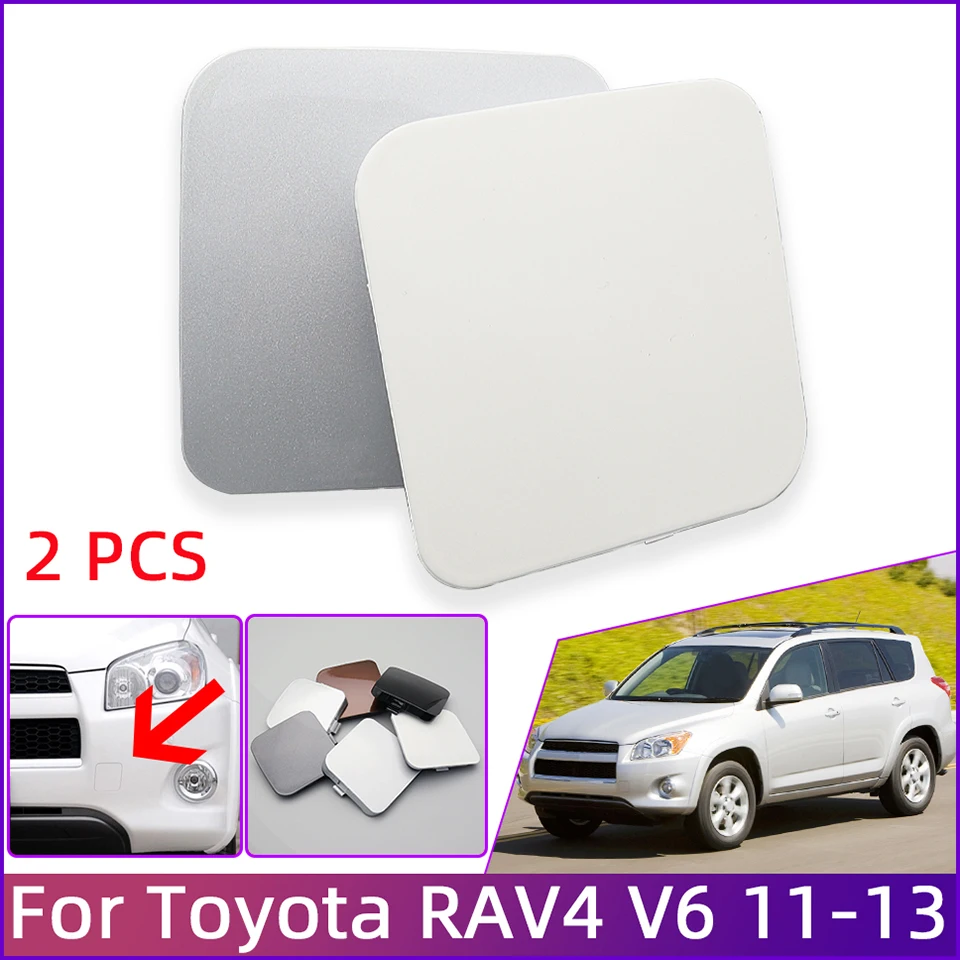 

2Pcs Car Front Bumper Towing Hook Eye Cover Cap For Toyota RAV4 Rav4 V6 2011 2012 2013 Tow Hook Hauling Trailer Lid Hood Garnish