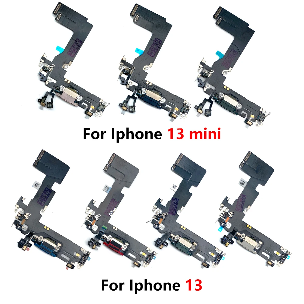 Connecteur Dock Flex Cable Pour IPhone 13 (6.1 Pouces) - Remplacement Avec Jack Audio, Micro, Antenne - Kit Avec Tournevis, Bleu