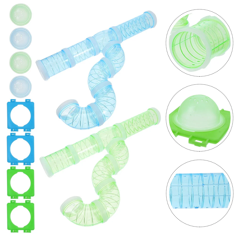 

1 Set Hamster Tubes Adventure External Set Pet Cage Tunnel DIY Connection Tunnel Excercise Toy for Hamster Rat Small Animals