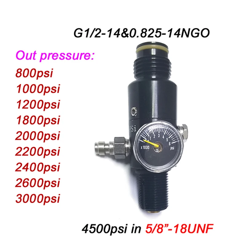 Tanque de aire de Paintball Airsoft HPA 4500PSI, regulador de prión de salida 850psi, color