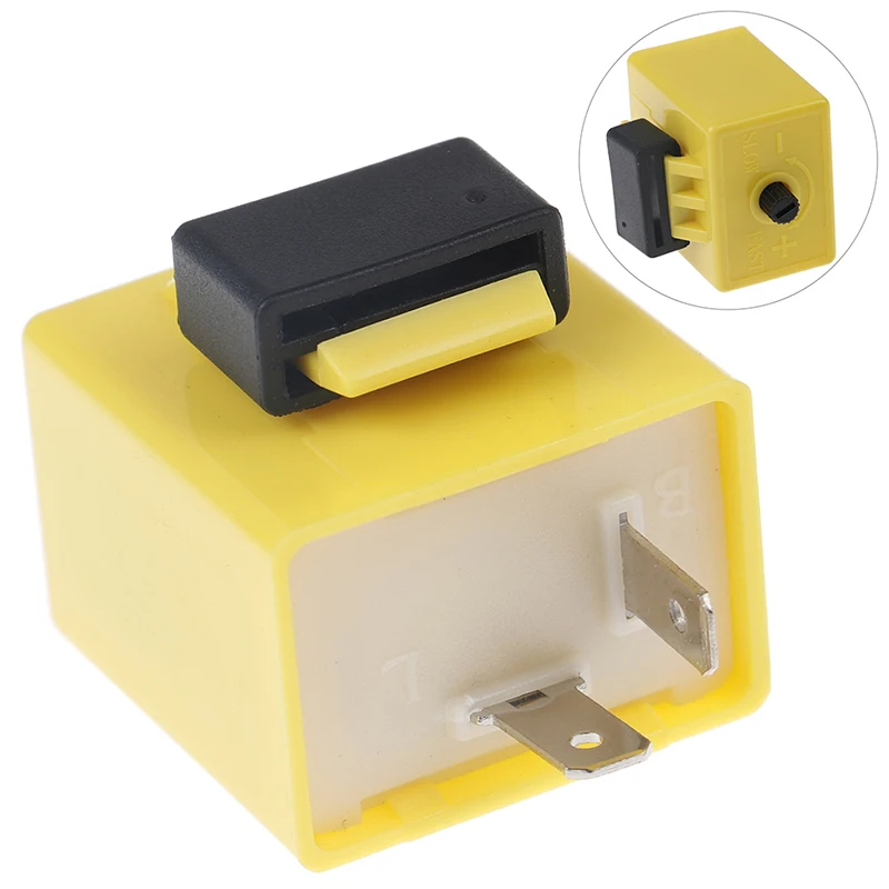 

12V 2 Pin Adjustable Frequency LED Flasher Relay Turn Signal Blinker Indicator 3.6 * 2.5* 3.5cm