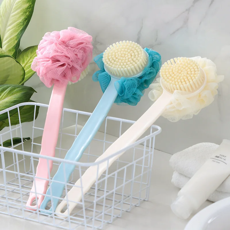 

Bath Brush Back Body Bath Shower Sponge Scrubber Brushes With Handle Exfoliating Scrub Skin Massager Exfoliation Bathroom Brush