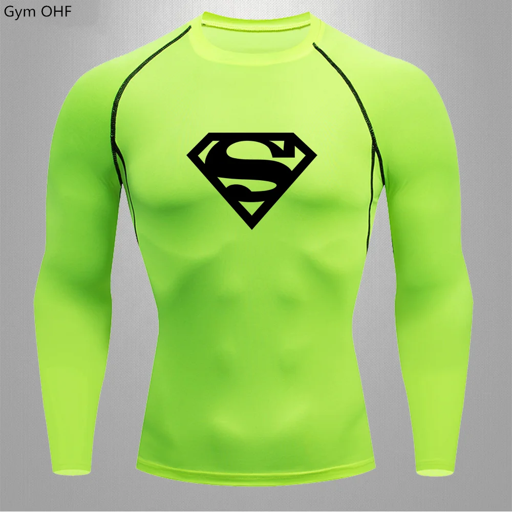 남성용 스포츠 티셔츠, 팬티 스타킹 탑, 긴 소매 빠른 건조, 통기성 복싱, Jujitsu Camping Mma Rashguard
