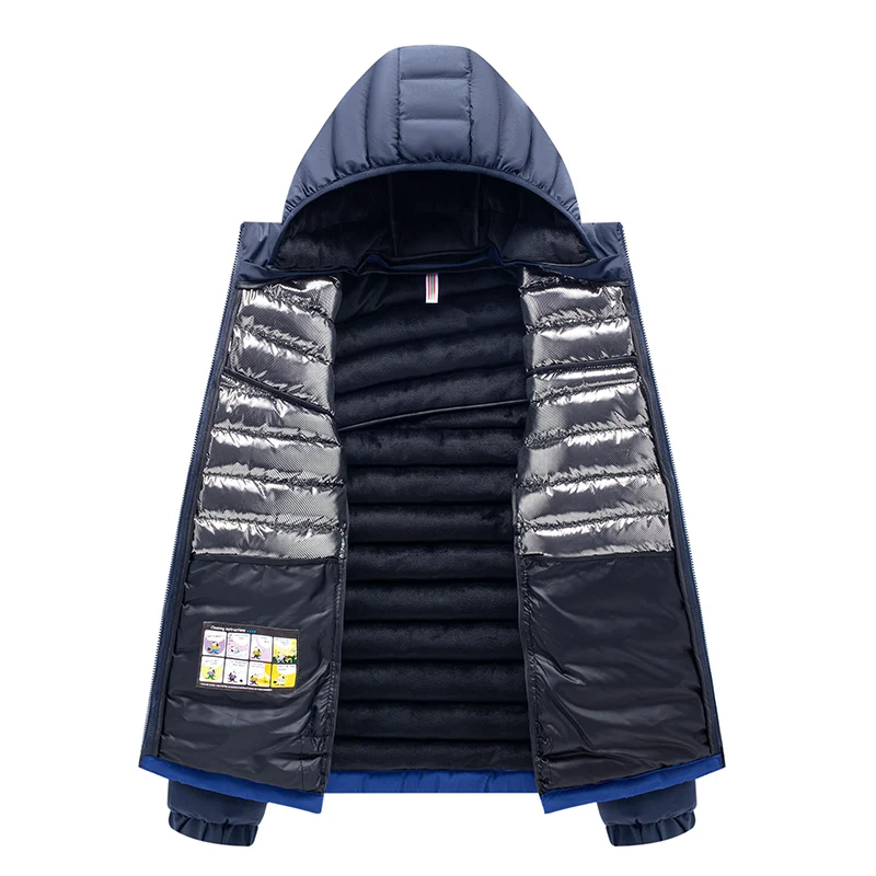 Male Puffer Jacket Winter Patchwork Thick Outdoor Windproof Waterproof Hooded Coat Parka Jackets Mens
