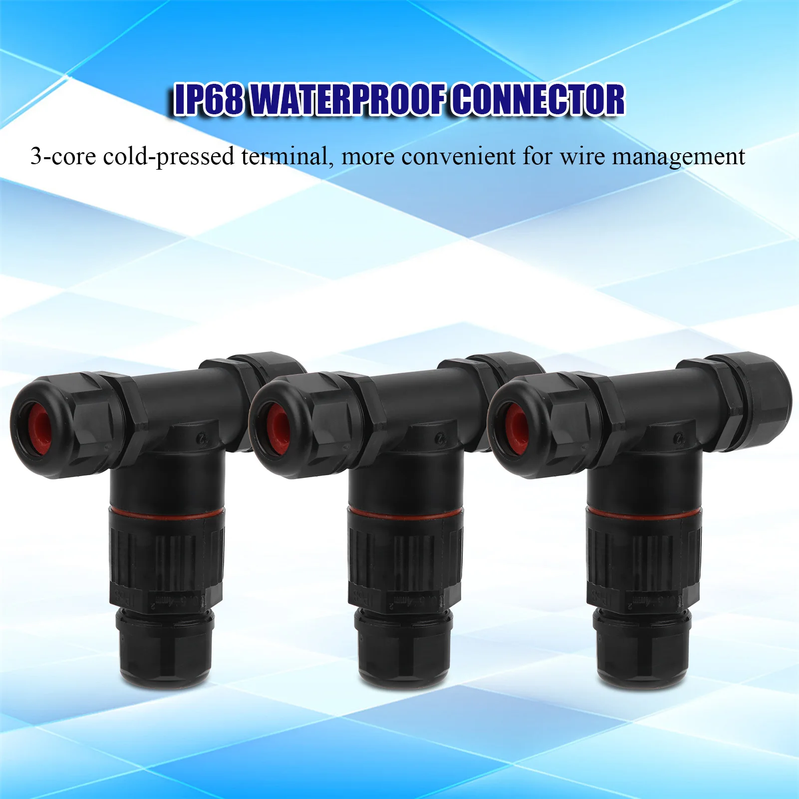 IP68 Waterproof Connector Electrical Cable 3 Way T Shape Outdoor Industrial Accessories 3Pcs wire connectors,busbar connector,heat shrink connector,battery connector,solder seal connector