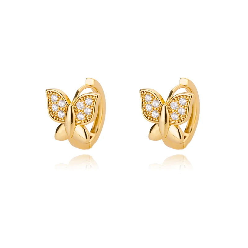 Gold Butterfly Stainless Steel Earrings - Modern Wedding Aesthetic Jewelry